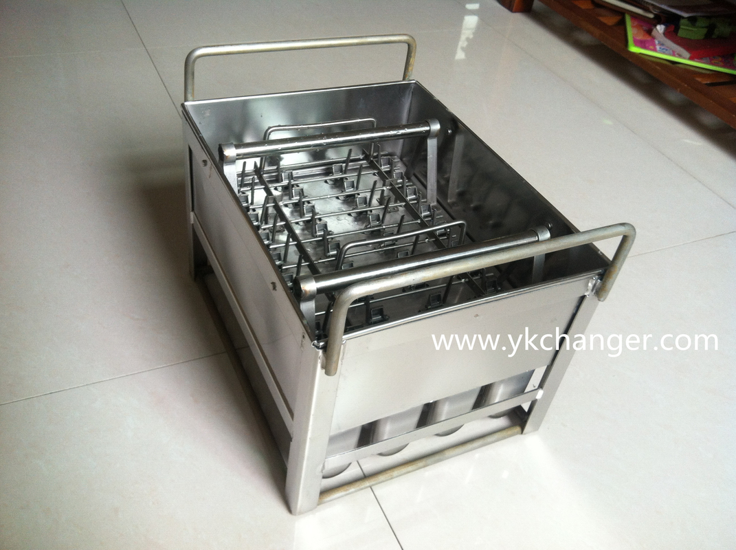 Freezer ice lolly moulds basket stainless steel ice cream mould with stick extractor