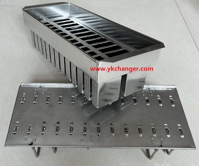 Customized square ice cream stick paleta molds stainless steel popsicle molds ice frozen molds with stick holder