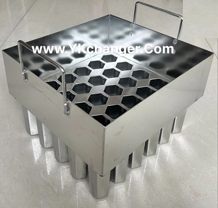 Big hexgonal ice cream popsicle molds stainless steel ice pop frozen molds with stick extractor