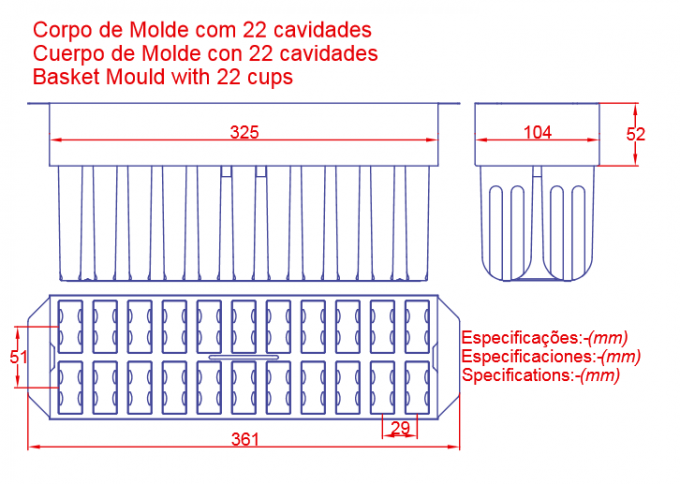 Popsicle mold stainless steel ice form molds 2x11 22cavities 90ml megamix ataforma type