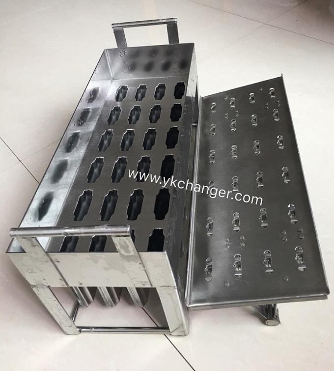 Stainless steel ice cream molds ice lolly moulds italian type gelato stick house  4x6 24 sticks with stick holder
