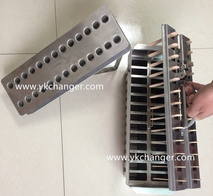 Hot sale ice cream popsicle molds stainless steel 2x13 26cavities 123ml mexicana paletas with helix stick holder aligner