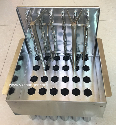 Stainless steel Helados ice cream popsicle molds commercial popsicle molds 5X6 hexgonal including stick holder