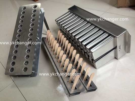 Buy Popsicle ice cream molds stainless steel 2x13 26cavities 123ml mexicana paletas with helix stick holder and aligner online manufacture