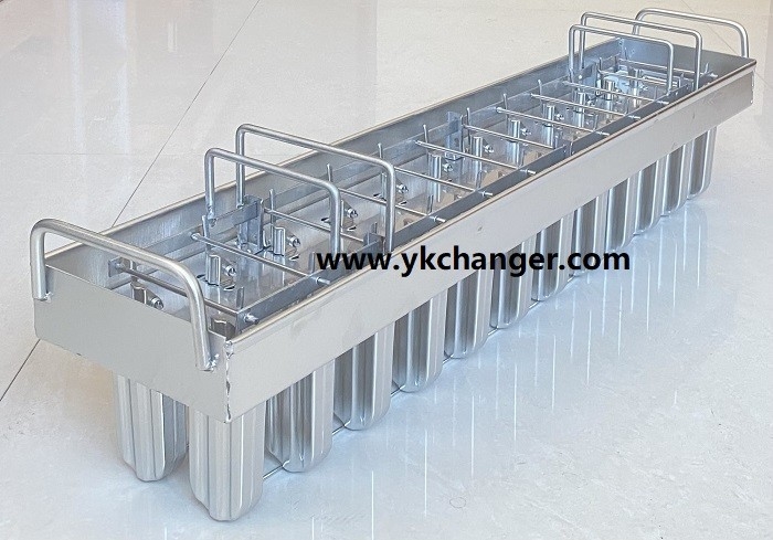 Brine tank ice cream popsicle moulds tray customized size stainless steel frozen ice moulds tray with stick holder